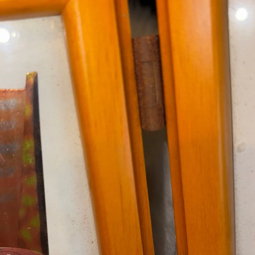 Wooden Triple Photo Frame with Sports Memorabilia (Peyton Manning)